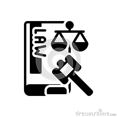 Black solid icon for Law, legitimate and legal Vector Illustration