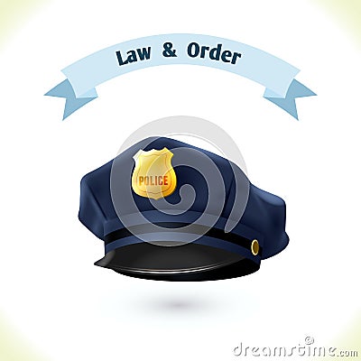 Law icon police hat Vector Illustration