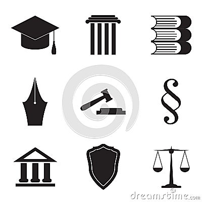 Law icon set Vector Illustration