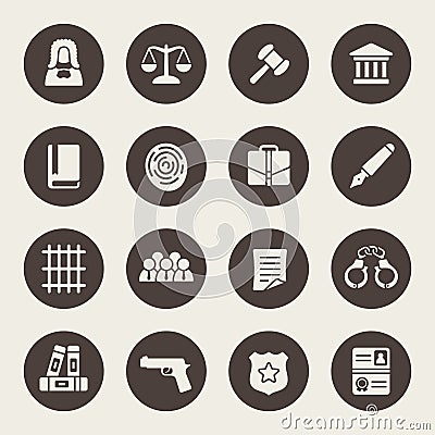 Law icon set Vector Illustration