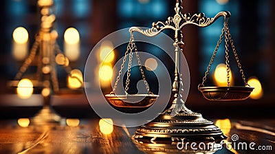 Law and Justice in Judiciary Concept - Courtroom Scene Stock Photo