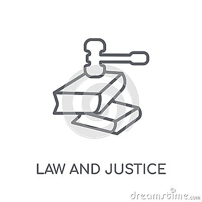 law and justice linear icon. Modern outline law and justice logo Vector Illustration