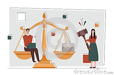 Law and justice Vector Illustration