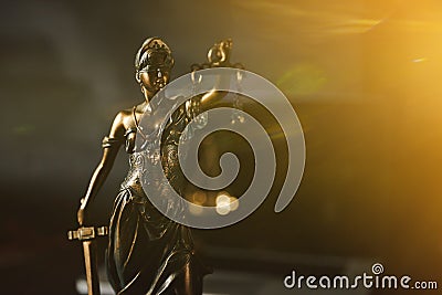 Law. Justitie is a personification of justica Stock Photo
