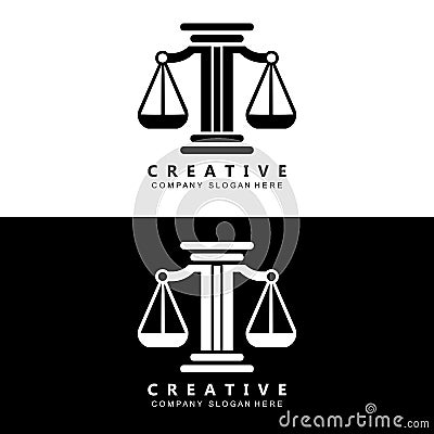 Law Logo, Scales Justice Vector, Design For Pawnshop Brands, Law, Attorney, Financial Institutions Vector Illustration