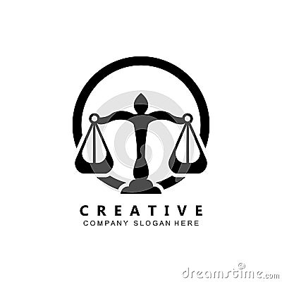 Law Logo, Scales Justice Vector, Design For Pawnshop Brands, Law, Attorney, Financial Institutions Vector Illustration