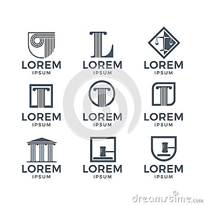 Law Logo Set Vector Illustration