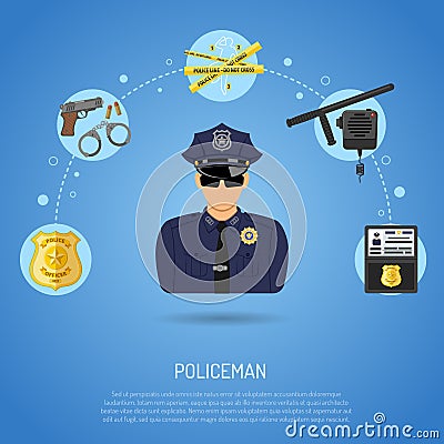 Law and Order Concept Vector Illustration