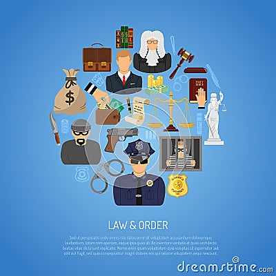 Law and Order Concept Vector Illustration