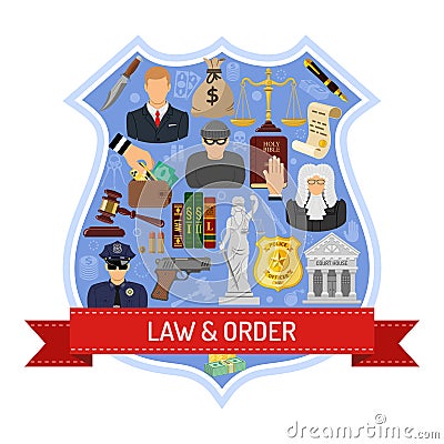 Law and Order Concept Vector Illustration