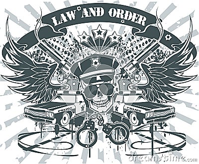 Law and Order Emblem Stock Photo