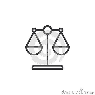 Law scale outline icon Vector Illustration