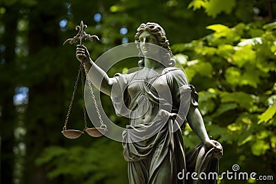 Law statue. Generate Ai Stock Photo