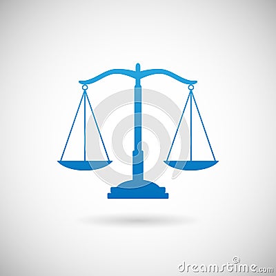 Law Symbol Justice Scales Icon Design Template on Grey Background Vector Illustration Vector Illustration