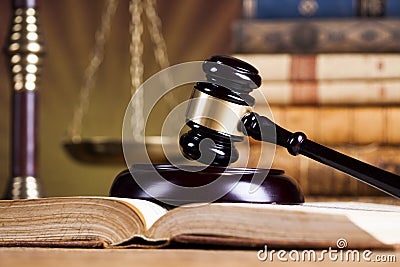 Law wooden gavel barrister, justice concept, legal system concept Stock Photo