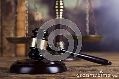 Law wooden gavel barrister, justice concept, legal system concept Stock Photo