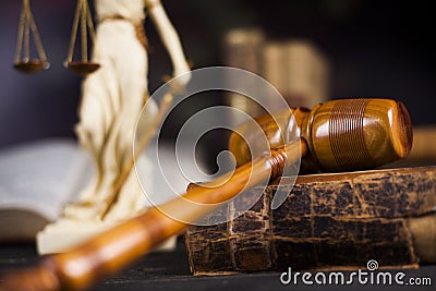 Law wooden gavel barrister, justice concept, legal system concept Stock Photo