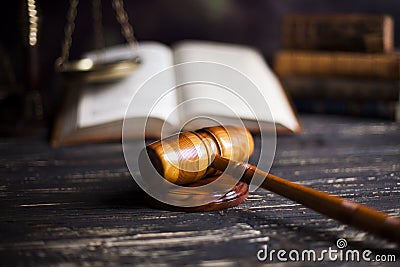 Law wooden gavel barrister, justice concept, legal system concept Stock Photo