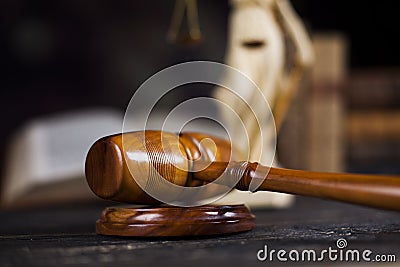 Law wooden gavel barrister, justice concept, legal system concept Stock Photo