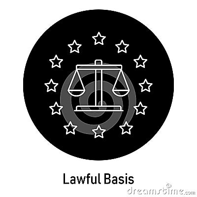 Lawful, Fair & Transparent Processing GDPR Icon: Ethical Data Handling. GDPR data processing ethics, data handling integrity, fair Stock Photo