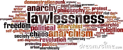 Lawlessness word cloud Vector Illustration