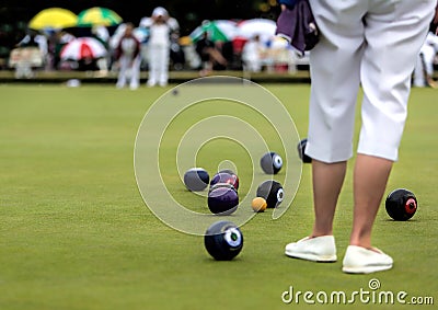 Lawn Bowls Match Stock Photo