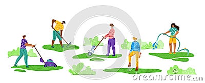 Lawn Care and gardening service vector Vector Illustration