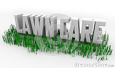 Lawn Care Service Grass Words 3d Illustration Stock Photo