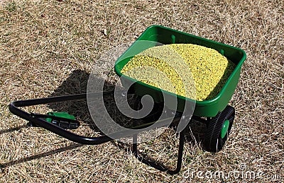 Lawn Fertilizer Spreader Stock Photo