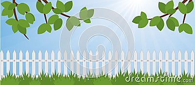 Lawn in the garden Vector Illustration