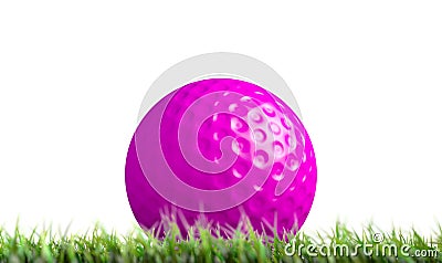 Lawn Hockey Ball Resting On Grass Stock Photo