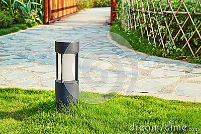 lawn lamp garden light outdoor landscape lighting Stock Photo