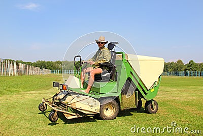 Lawn man mower Stock Photo