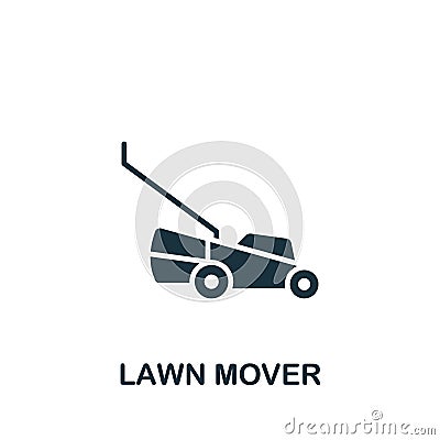 Lawn mover icon. Monochrome simple sign from agriculture collection. Lawn mover icon for logo, templates, web design and Vector Illustration