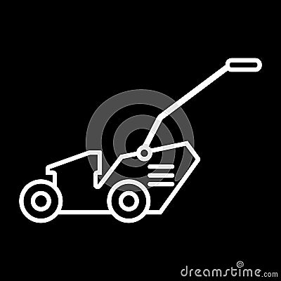 Lawn mover line icon. vector illustration isolated on black. outline style design, designed for web and app. Eps 10 Vector Illustration