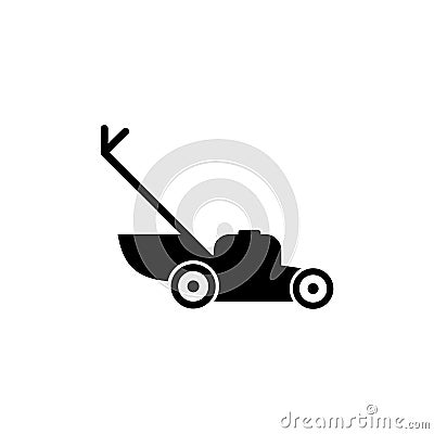 Lawn mower icon or logo, Grass cutter icon Vector Illustration