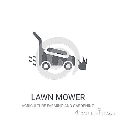 Lawn mower icon. Trendy Lawn mower logo concept on white background from Agriculture Farming and Gardening collection Vector Illustration