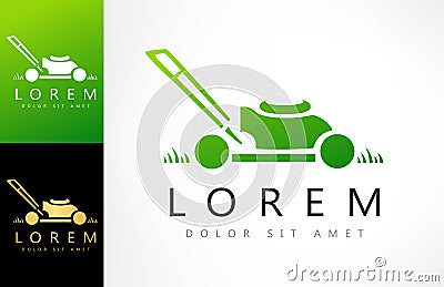 Lawn mower logo vector Vector Illustration