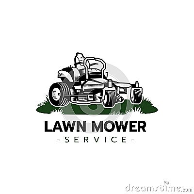 Lawn mower service logo icon isolated Vector Illustration