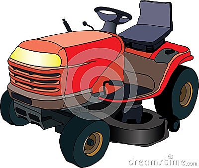 Lawn mower tractor Vector Illustration