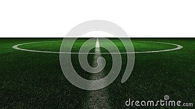 Lawn playground of a football stadium with signals. 3d render Stock Photo