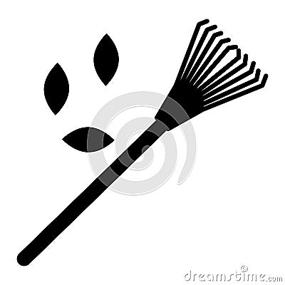 Lawn rake, leaves solid icon. vector illustration isolated on white. glyph style design, designed for web and app. Eps Vector Illustration