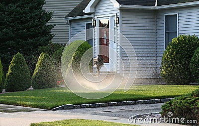 Lawn sprinkler Stock Photo