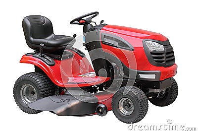 Lawn Tractor Isolated Stock Photo