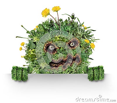 Lawn Weed Monster Stock Photo