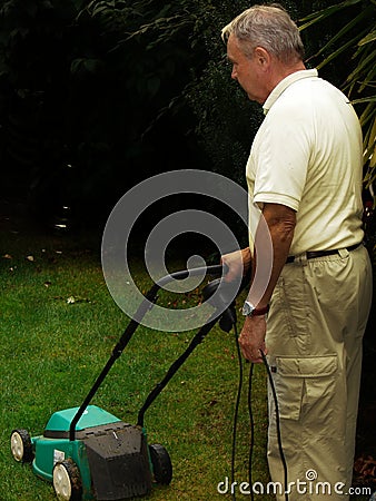 Lawnmower Man Stock Photo