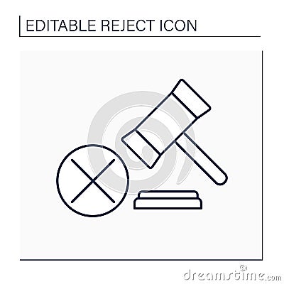 Laws rejection line icon Vector Illustration