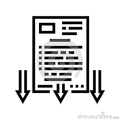 lawsuit document line icon vector illustration Vector Illustration