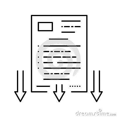 lawsuit document line icon vector illustration Vector Illustration