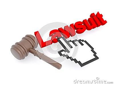 lawsuit word on paper Stock Photo